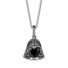 Thumbnail Image 1 of Star Wars Darth Vader Heart-Shaped Black Onyx & Black Diamond Helmet Necklace 1/20 ct tw Black Rhodium-Plated Sterling Silver 18"