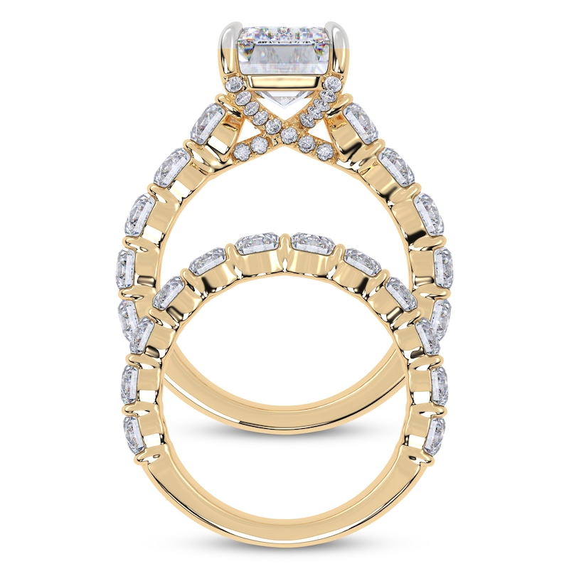 Main Image 3 of Now + Forever Lab-Grown Diamonds Emerald-Cut Bridal Set 10 ct tw 14K Yellow Gold