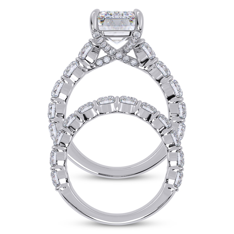 Main Image 3 of Now + Forever Lab-Grown Diamonds Emerald-Cut Bridal Set 10 ct tw 14K White Gold