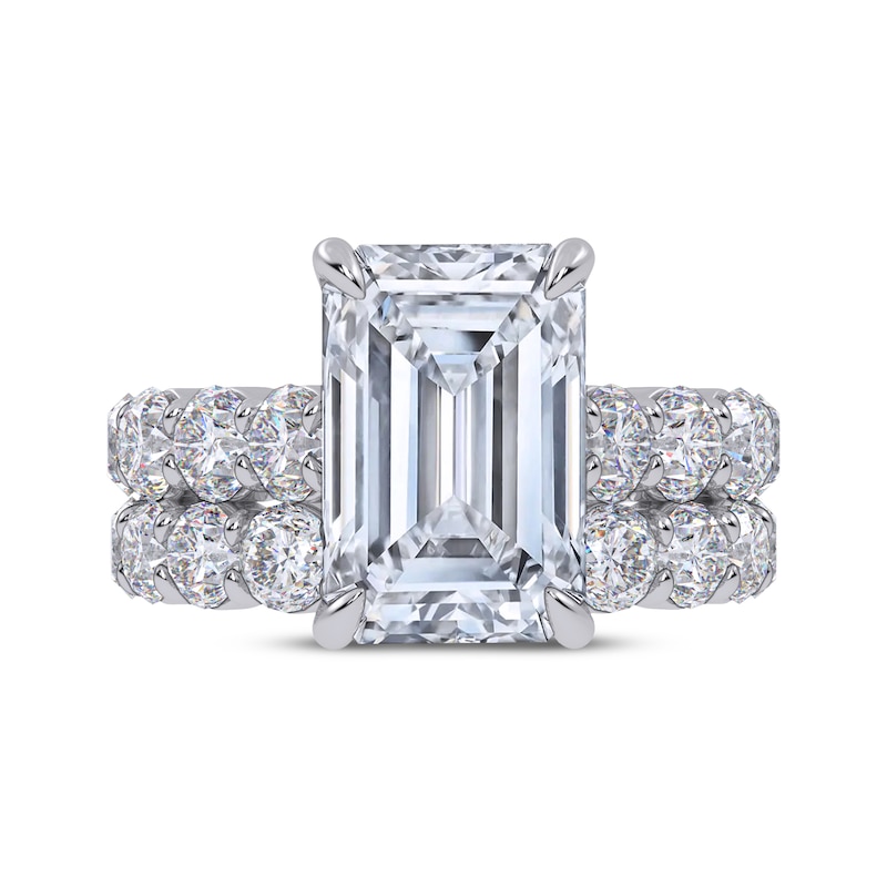 Main Image 4 of Now + Forever Lab-Grown Diamonds Emerald-Cut Bridal Set 10 ct tw 14K White Gold