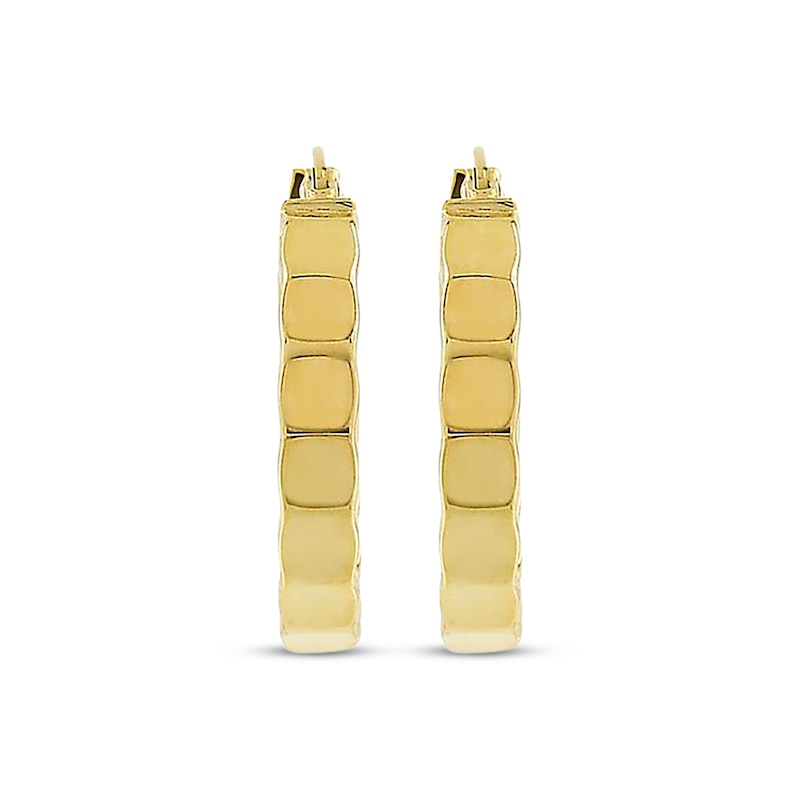 Main Image 2 of Geometric Pattern Hoop Earrings Hollow 10K Yellow Gold 20mm