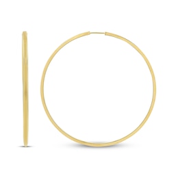 Flex Endless Hoop Earrings Hollow 10K Yellow Gold 34mm