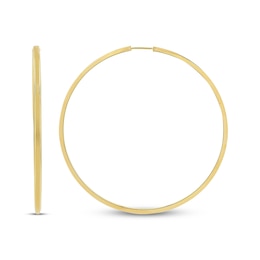Flex Endless Hoop Earrings Hollow 10K Yellow Gold 44mm