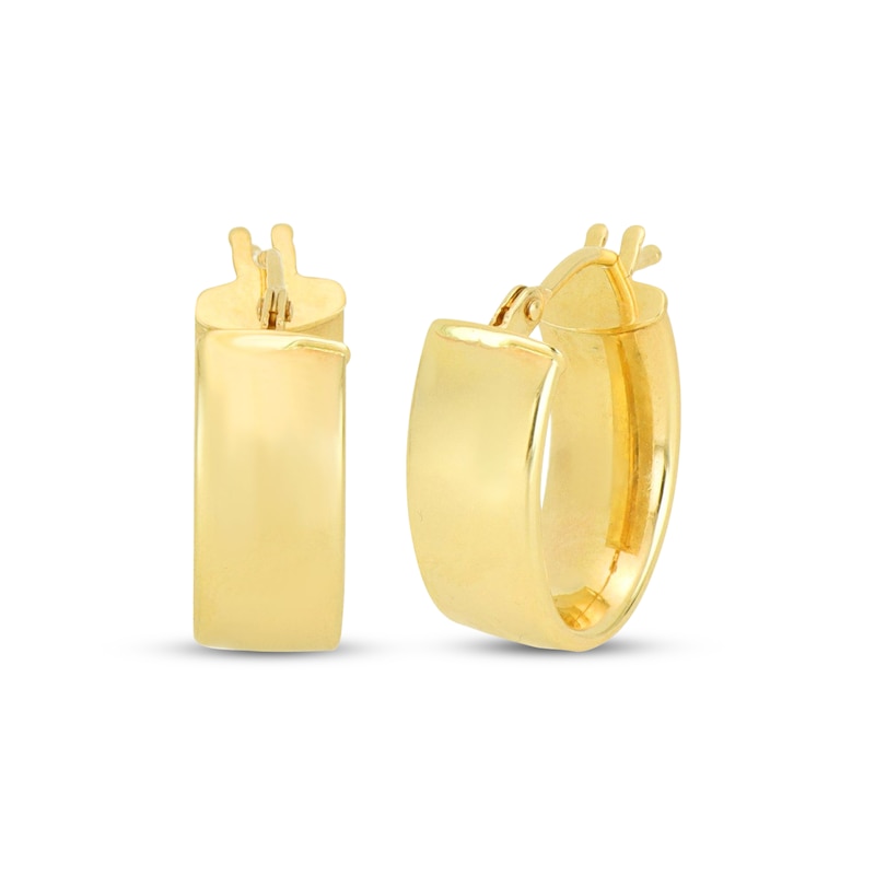 Main Image 1 of Wide Hoop Earrings Hollow 10K Yellow Gold 15mm