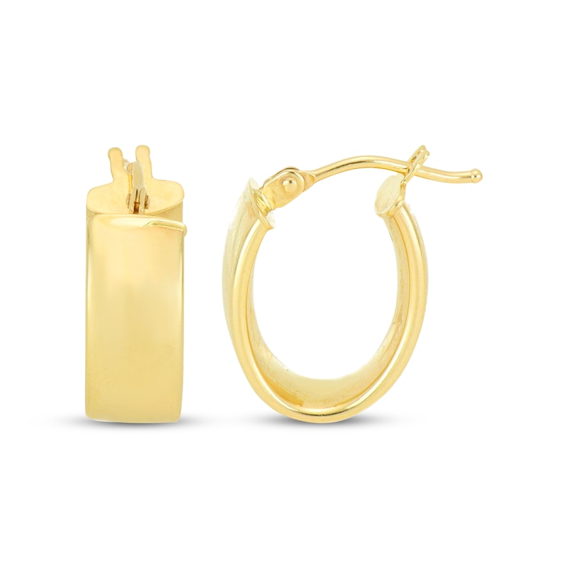 Main Image 3 of Wide Hoop Earrings Hollow 10K Yellow Gold 15mm