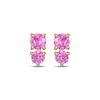 Thumbnail Image 2 of STUDIO BY KAY Pink Lab-Created Sapphire Two-Stone Stud Earrings 24K Yellow Gold Vermeil Sterling Silver