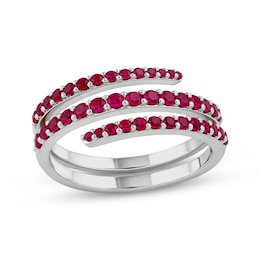 Lab-Created Ruby Wrap Ring Sterling Silver