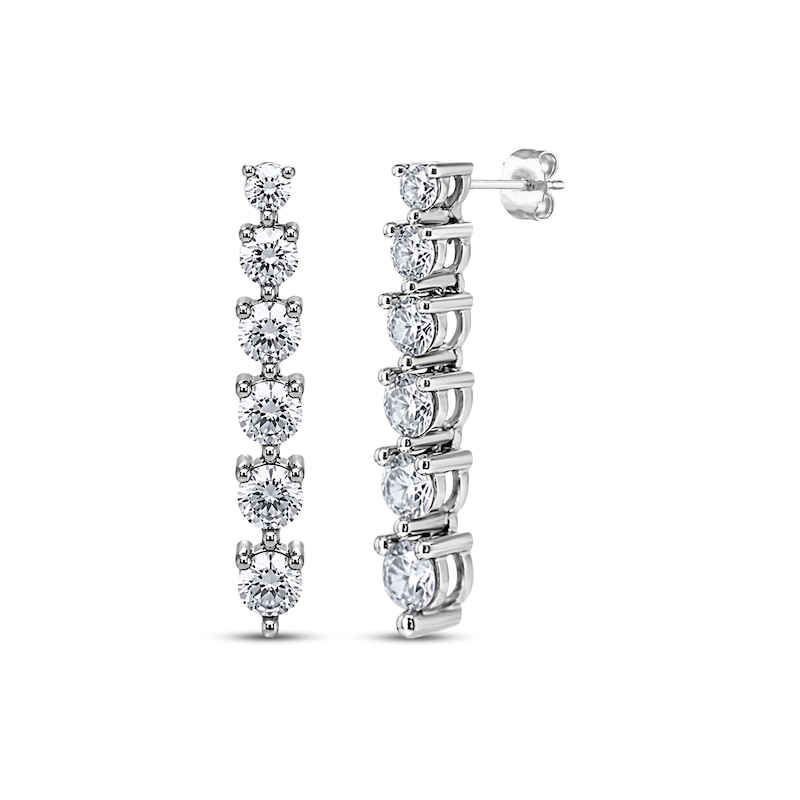 Main Image 1 of KAY Lab-Grown Diamonds Vertical Drop Earrings 2 ct tw 10K White Gold