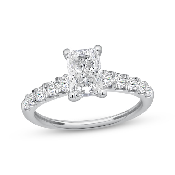 Now + Forever Lab-Grown Diamonds Certified Radiant-Cut Engagement Ring 1-1/2 ct tw 14K White Gold