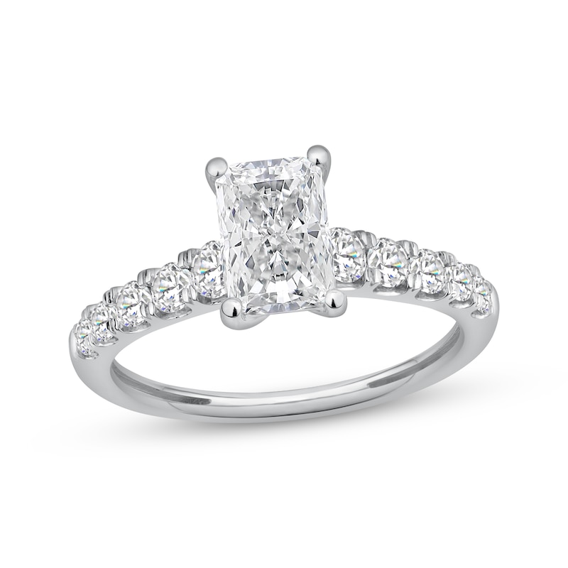 Main Image 1 of Now + Forever Lab-Grown Diamonds Certified Radiant-Cut Engagement Ring 1-1/2 ct tw 14K White Gold