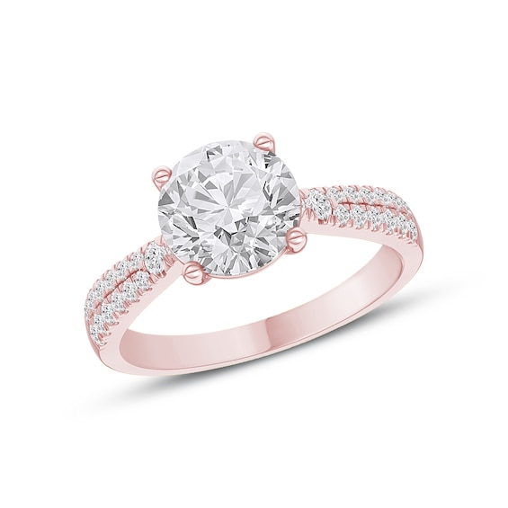 Now + Forever Pave Lab-Grown Diamond Engagement Ring Setting 1/4 ct tw 14K Rose Gold