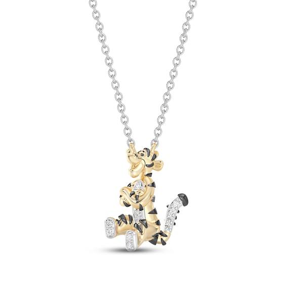 Disney Treasures Winnie the Pooh "Tigger" Lab-Grown Diamond Necklace 1/20 ct tw 24K Yellow Gold Vermeil Sterling Silver 18"