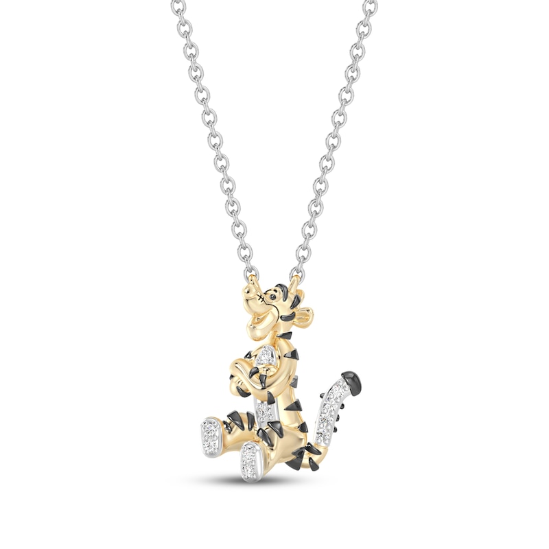 Main Image 1 of Disney Treasures Winnie the Pooh "Tigger" Lab-Grown Diamond Necklace 1/20 ct tw 24K Yellow Gold Vermeil Sterling Silver 18"