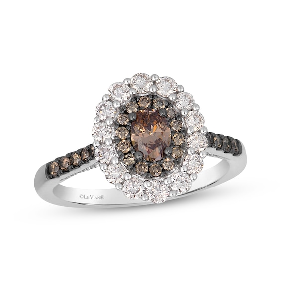 Le Vian Oval-Cut Diamond Double Halo Ring 1 ct tw 14K Vamilla Gold