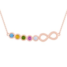 Color Stone Family Infinity Necklace