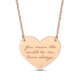 Diamond Accent Heart Necklace 14K Rose Gold 18”