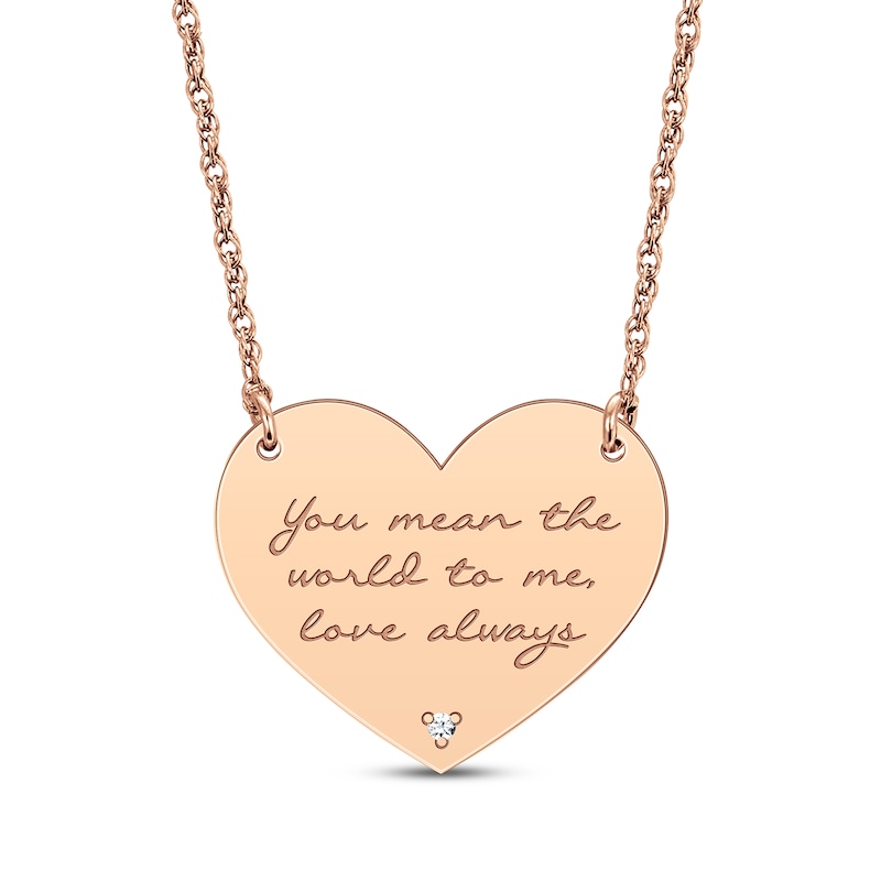 Main Image 1 of Diamond Accent Heart Necklace 14K Rose Gold 18”