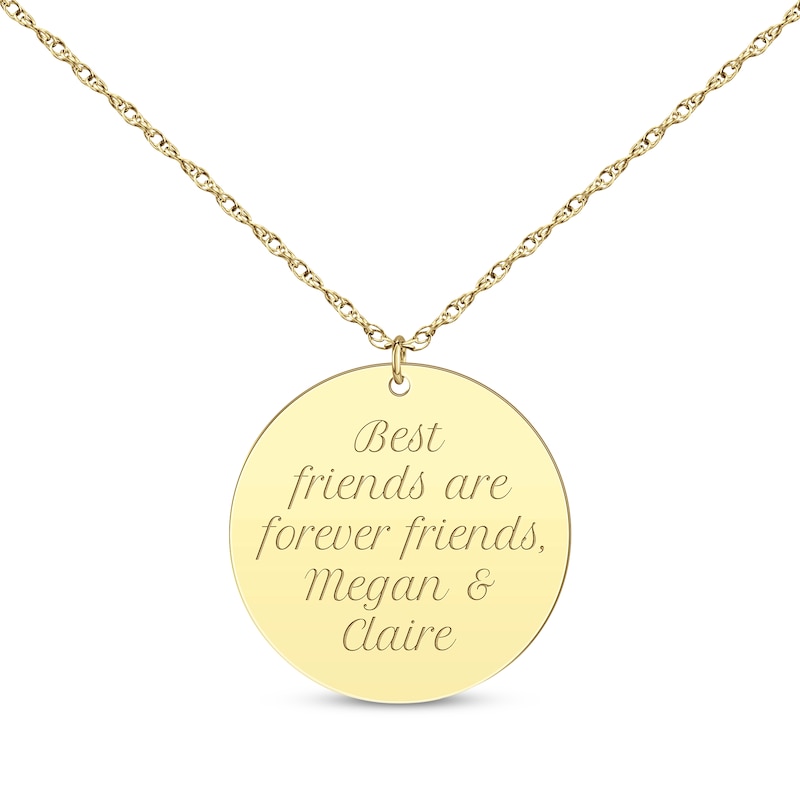 Main Image 1 of Circle Disc Necklace 10K Yellow Gold 18”