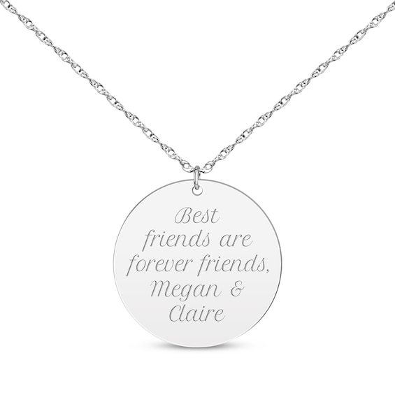 Circle Disc Necklace Sterling Silver 18”