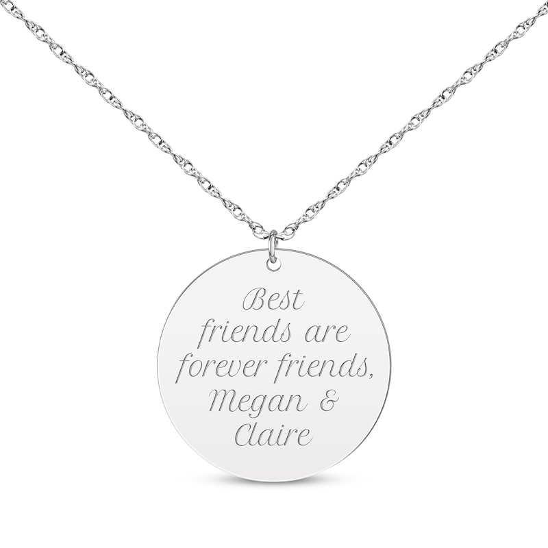 Main Image 1 of Circle Disc Necklace Sterling Silver 18”
