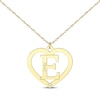 Thumbnail Image 1 of Diamond Accent Heart Frame Initial Necklace 10K Yellow Gold 18”