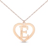 Thumbnail Image 1 of Diamond Accent Heart Frame Initial Necklace 14K Rose Gold 18”