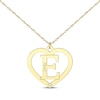 Thumbnail Image 1 of Diamond Accent Heart Frame Initial Necklace 14K Yellow Gold 18”