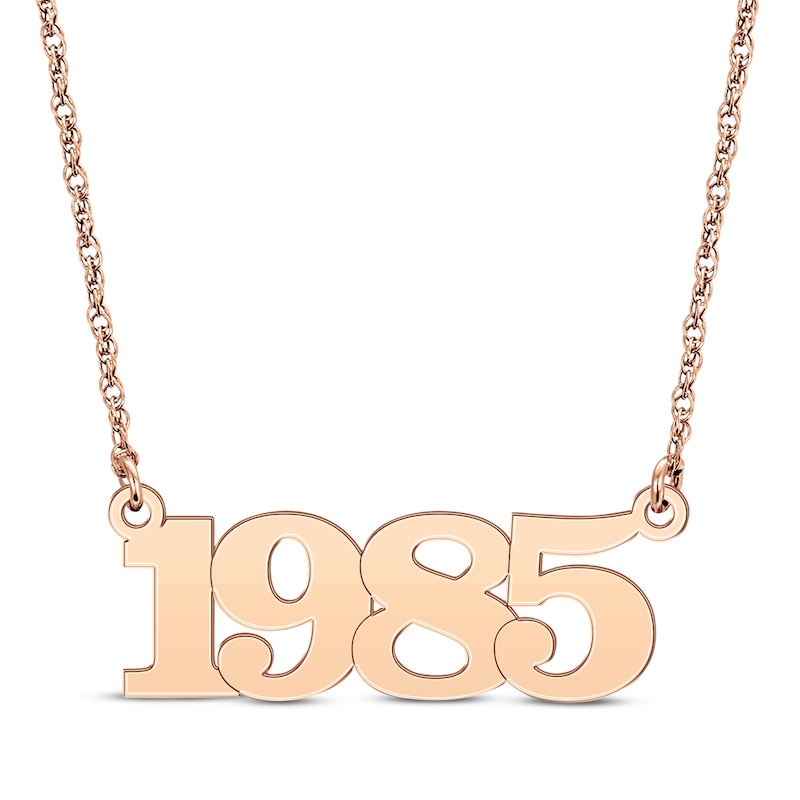 Main Image 1 of Classic Year Necklace 14K Rose Gold 18"