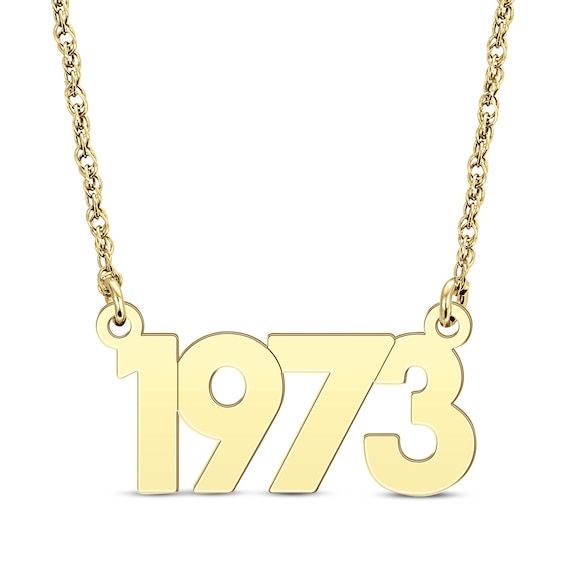 Retro Year Necklace 10K Yellow Gold 18"