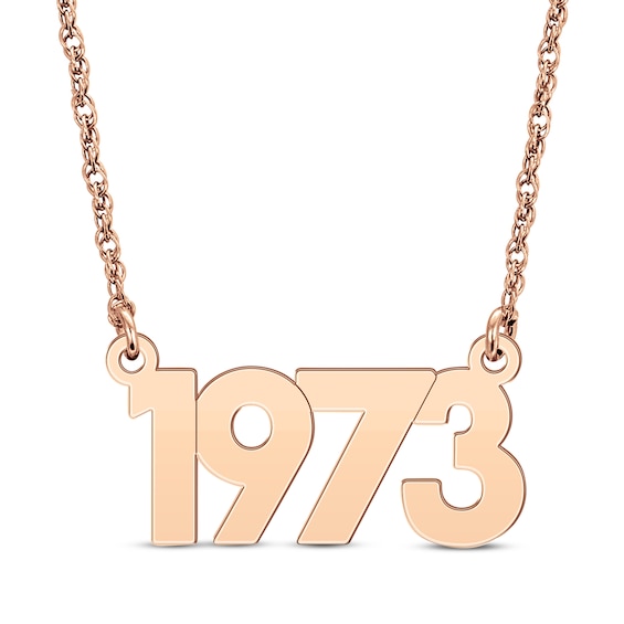 Retro Year Necklace 14K Rose Gold 18"