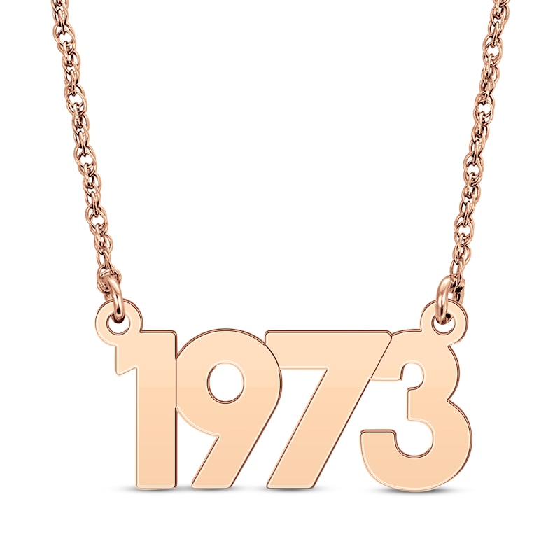 Main Image 1 of Retro Year Necklace 14K Rose Gold 18"