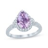 Thumbnail Image 0 of Monique Lhuillier Bliss Pear-Shaped Light Amethyst & Diamond Halo Engagement Ring 3/8 ct tw 14K White Gold