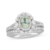 Thumbnail Image 1 of Neil Lane Oval-Cut Green Quartz Bridal Set 7/8 ct tw Diamond 14K White Gold