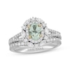 Neil Lane Oval-Cut Green Quartz Bridal Set 7/8 ct tw Diamond 14K White Gold