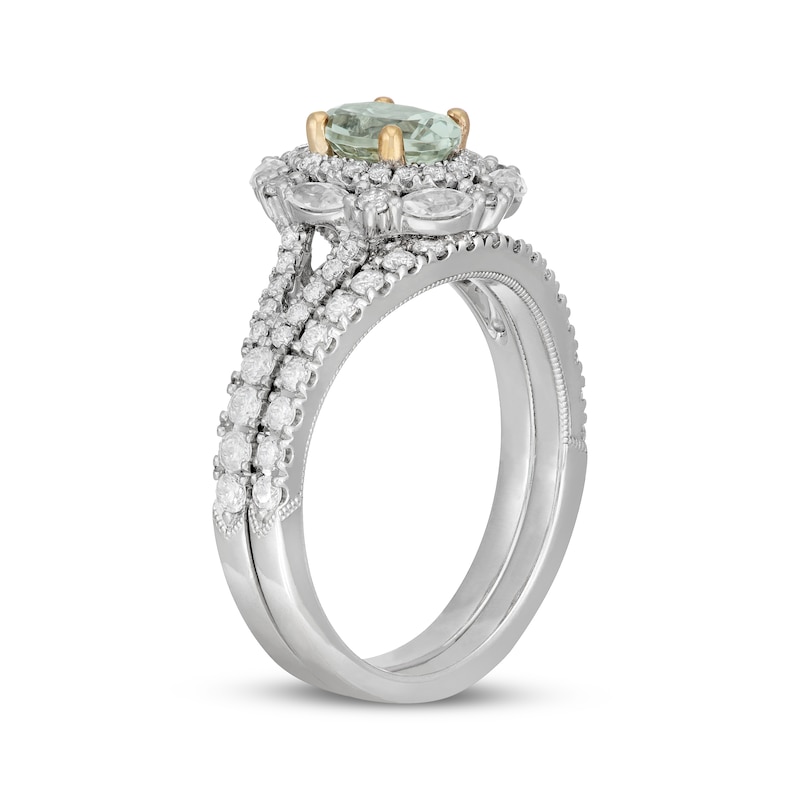 Main Image 2 of Neil Lane Oval-Cut Green Quartz Bridal Set 7/8 ct tw Diamond 14K White Gold