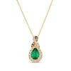 Thumbnail Image 1 of Le Vian Chocolate Twist Emerald Necklace 1/5 ct tw Diamonds 14K Honey Gold 19&quot;