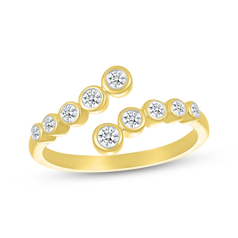 Main Image 1 of Diamond Bezel Bypass Ring 1/5 ct tw 10K Yellow Gold