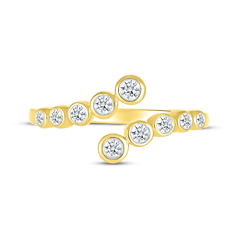 Diamond Bezel Bypass Ring 1/5 ct tw 10K Yellow Gold