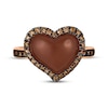Godiva x Le Vian Enamel Heart Ring 3/8 ct tw Diamonds 14K Strawberry Gold