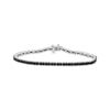 Thumbnail Image 1 of Black Diamond Line Bracelet 1 ct tw Sterling Silver 7.25”