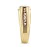 Men’s Round-Cut Brown & Square-Cut White Diamond Wedding Band 5/8 ct tw 10K Yellow Gold