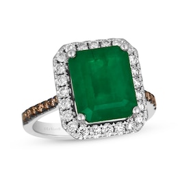 Le Vian Emerald-Cut Emerald Ring 5/8 ct tw Diamonds 14K Vanilla Gold