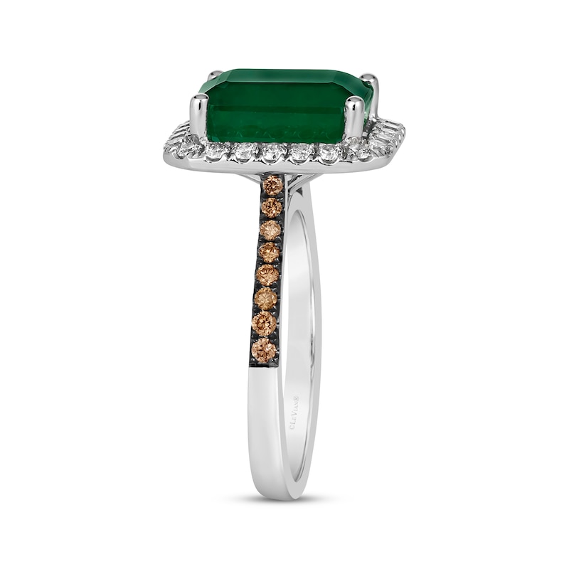 Main Image 2 of Le Vian Emerald-Cut Emerald Ring 5/8 ct tw Diamonds 14K Vanilla Gold