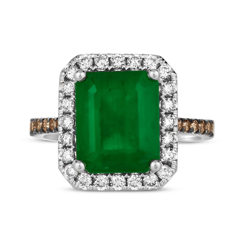 Main Image 4 of Le Vian Emerald-Cut Emerald Ring 5/8 ct tw Diamonds 14K Vanilla Gold