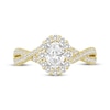 Thumbnail Image 3 of Linked Always Oval-Cut Diamond Halo Engagement Ring 1-1/4 ct tw 14K Yellow Gold