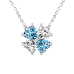 Birthstone Family & Mother's Heart Necklace (4 Stones)