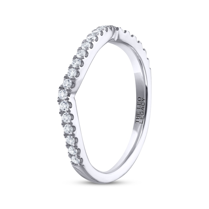 THE LEO Legacy Lab-Created Diamond Contoured Wedding Band 1/4 ct tw 14K White Gold