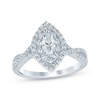 Thumbnail Image 1 of Now + Forever Marquise-Cut Diamond Double-Halo Twist Engagement Ring 1 ct tw 14K White Gold
