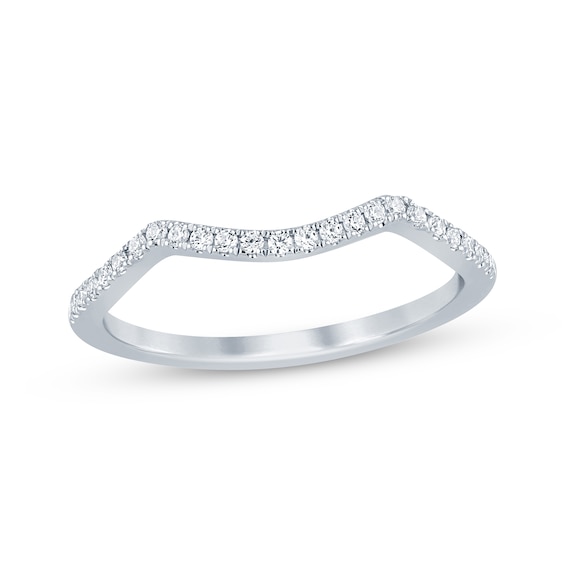 Now + Forever Diamond Contoured Wedding Band 1/8 ct tw 14K White Gold