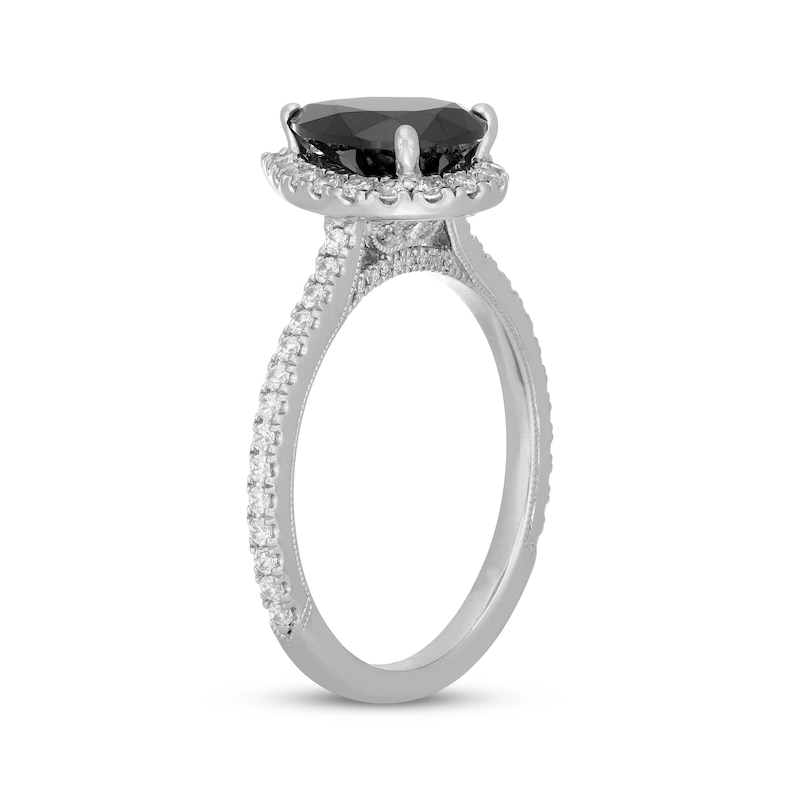 Neil Lane Pear-Shaped Black Diamond & White Diamond Engagement Ring 2 ct tw 14K White Gold